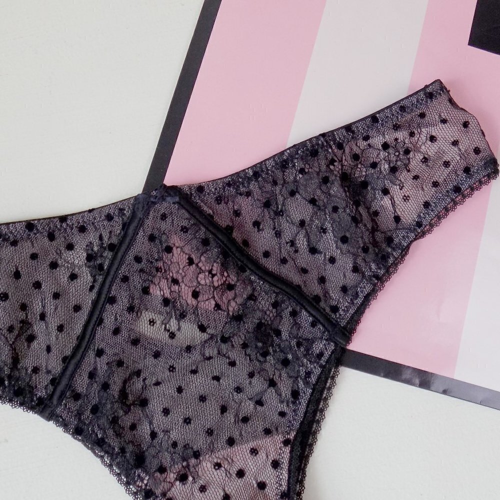 nwt victorias secret dream angels tanga sexy mesh lace luxe embroidered